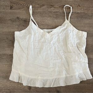 Aerie Cream Linen Crop Tank Top Size Large excellent condition